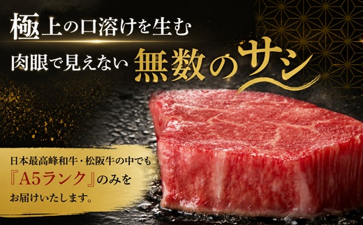 松阪牛 A5 シャトーブリアンステーキ 480g（120g×4枚）【9.6-1】