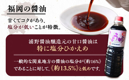 甘口醤油 1L×3本 《豊前市》【浦野醤油醸造元】 醤油 しょうゆ 調味料[VAV021]