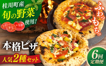 【全6回定期便】【合鴨家族の小麦と桂川町の野菜使用】 ピザ2枚セット（マルゲリータ・季節の野菜ピザ） 桂川町/PIZZERIA TUTTI[ADBH016] 窯焼きピザ 野菜ピザ 人気ピザ ピザ窯  国産小麦 定期便