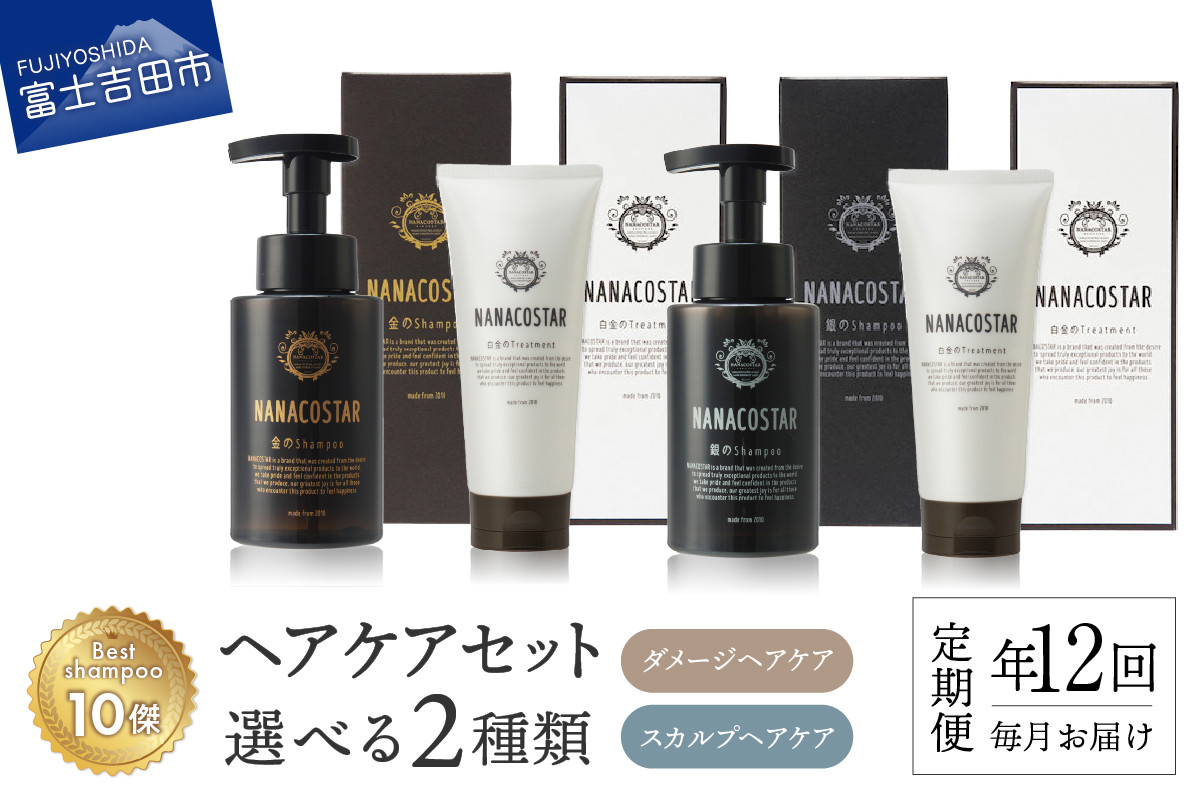 
            【定期便】年12回お届け！「ベストシャンプー10傑」に選ばれたヘアケアセット【選べる種類】 サロン シャンプー 泡シャンプー トリートメント ヘアケア 定期便 山梨 富士吉田
          