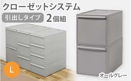 クローゼットシステム 引出しタイプL　2個組　CS-D3 2P (5色からお好きなカラーが選べる) ／ オールグレー  収納 ライクイット like-it 奈良県 葛城市【like101-2】