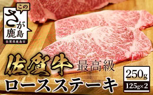 
            C-92　最高級 佐賀牛 ロースステーキ 【合計250g 125g×2枚】和牛 肉 佐賀 牛肉 ステーキ 佐賀県 鹿島市 冷凍 こだわり ご褒美 人気 おすすめ 美味しい 贅沢 送料無料
          