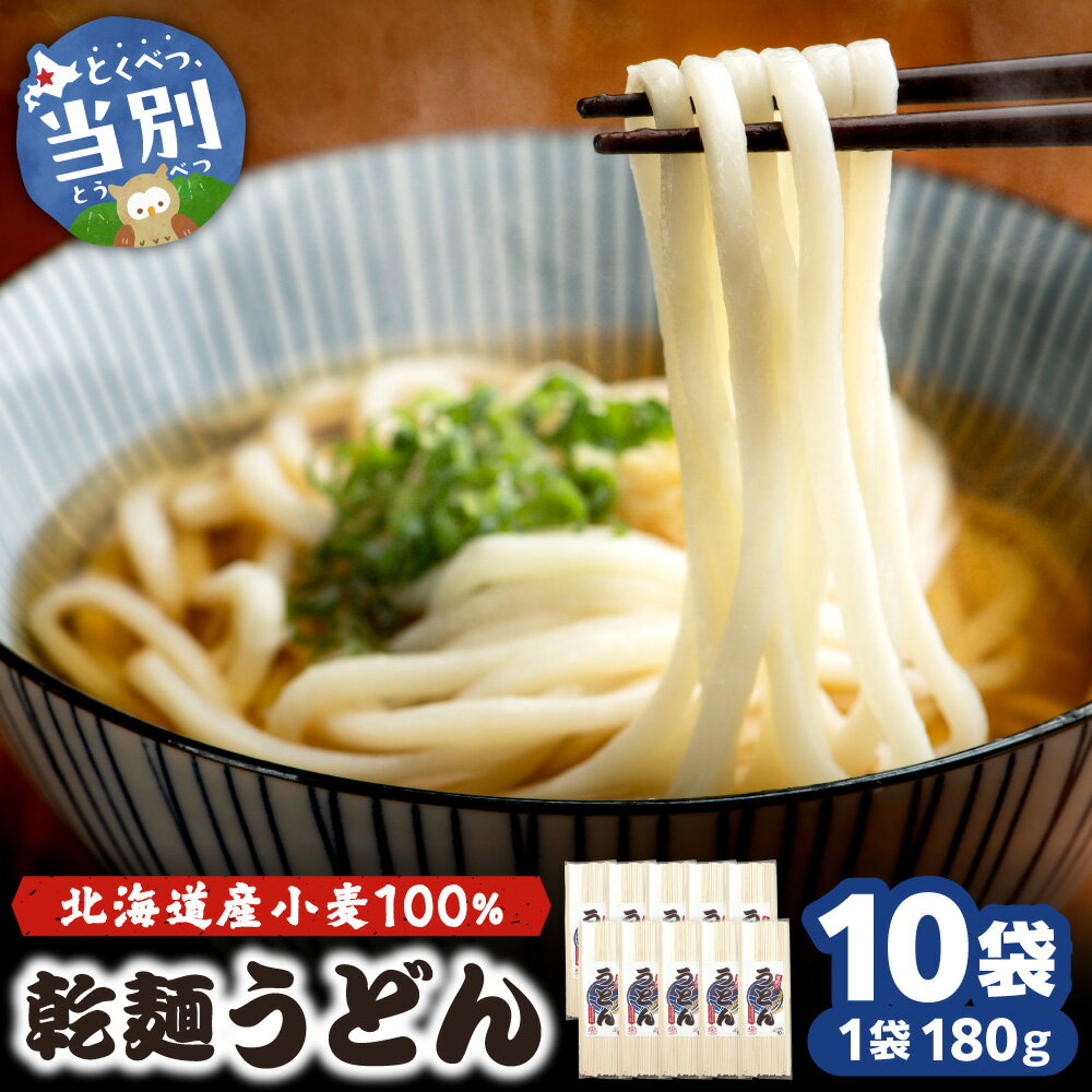 【ふるさと納税】当別町産小麦を使った 乾麺うどん 10袋 うどん 乾麺 北石狩農業協同組合 小麦 北海道産 北海道 当別町