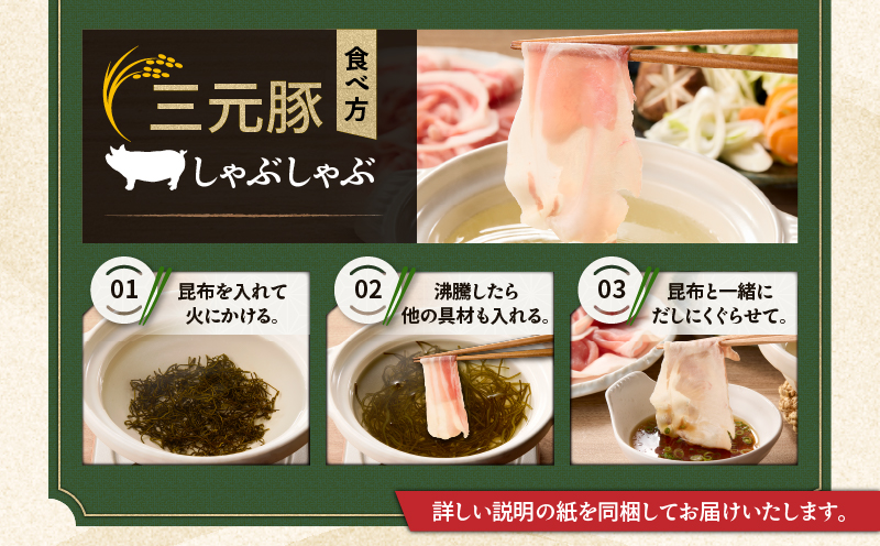 日本の米育ち平田牧場 三元豚ロース・バラしゃぶしゃぶ　各250g（計500g）　T036-007
