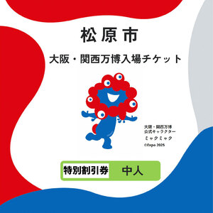 大阪・関西万博 入場チケット 特別割引券 （ 中人 ） 2025年日本国際博覧会 大阪 関西 万博 関西万博 入場券 大阪万博