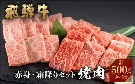 飛騨牛 牛肉 焼肉 赤身 霜降り 食べ比べ 250g×2種 500g A4等級以上バーベキュー BBQ のし対応 お祝い ギフト 20000円 [S340]