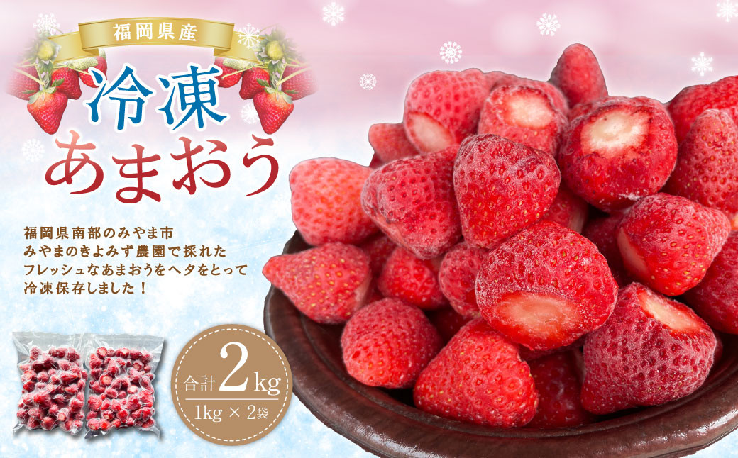 
A162 福岡県産 冷凍あまおう 2kg (1kg×2袋) いちご 冷凍フルーツ
