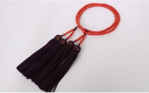 赤珊瑚の本連数珠 訳あり 珊瑚 赤サンゴ 数珠