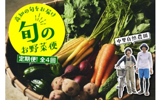 【 定期便 全4回 】「 中里自然農園 ・ 旬 のお野菜便 」8～10種類 野菜 セット 詰め合わせ 野菜詰め合わせ 野菜セット 旬野菜 野菜詰め合わせセット 高知 新鮮 農薬不使用 化学肥料不使用 やさい フレッシュ 産地直送 大根 人参 さつまいも キャベツ 白菜 ごぼう 玉ねぎ トマト ピーマン そら豆 じゃがいも かぶ 新鮮野菜 お中元 お歳暮 高知県 中土佐町 土佐