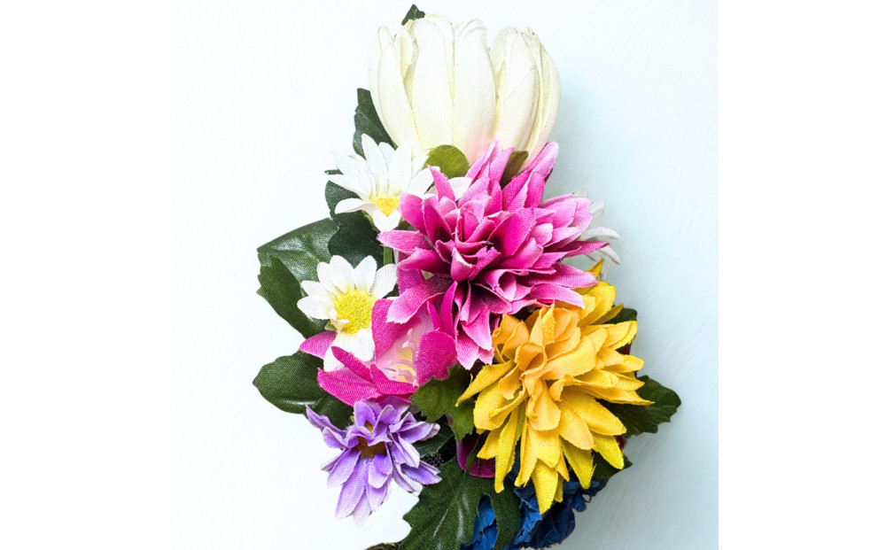 国家検定一級デザイナーのアーティシャルフラワー仏花１基　S