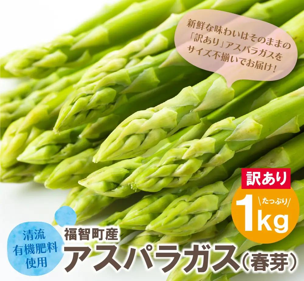 Z61-192 【訳あり】清流・有機肥料使用 アスパラガス(春芽) 1kg 【2027年4月より順次出荷】