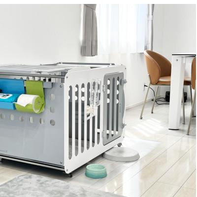 ふるさと納税 国立市 アルミ製犬用ケージ 高級ペットサークル「i100」天版キャスター付き【ホワイト×ライトグレー】 |  | 01