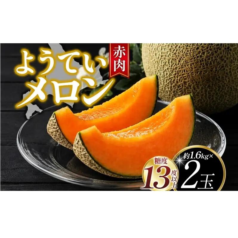 赤肉メロン 北海道産 完熟 JAようてい 赤肉メロン【約1.6kg 2玉】