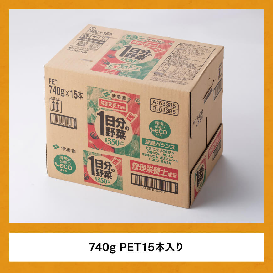 【6ヶ月定期便】 1日分の野菜PET 740g×15本　野菜ジュース[E7365t6]