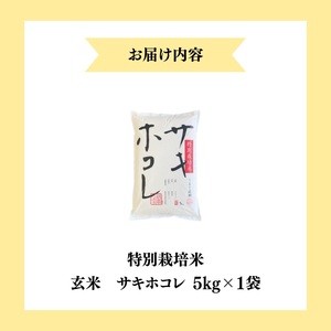 【令和7年産】栽培期間中 農薬・化学肥料不使用【玄米】特別栽培米サキホコレ5kg×1