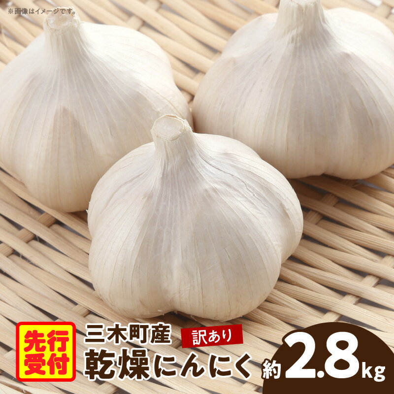 【ふるさと納税】956 　三木町産訳あり乾燥にんにく　約2.8kg にんにく ニンニク ガーリック 野菜 食材 肉厚 濃厚 長期保存 乾燥 自宅用 家庭用 薬味 料理 スタミナ料理 栄養 香川県 三木町 おすすめ