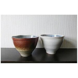 大谷焼 幻の渦潮麺鉢セット（茶・白）
