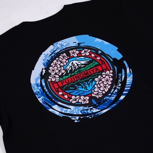0014-74-05 富士宮市 マンホールTシャツ 波 (黒) : XLサイズ