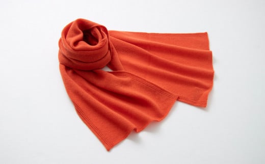 【期間限定(12/26～3/31)寄附額】【UTOカシミヤ】天使のマフラー〈オレンジ〉 カシミヤ 100% 岩手県 北上市 H0129