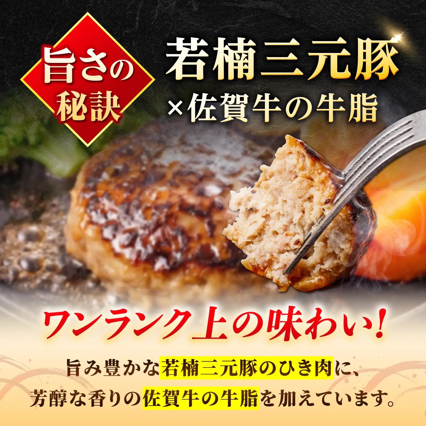 【3回定期便】若楠三元豚ハンバーグ 120g×8個 /ナチュラルフーズ [UBH056] ハンバーグ
