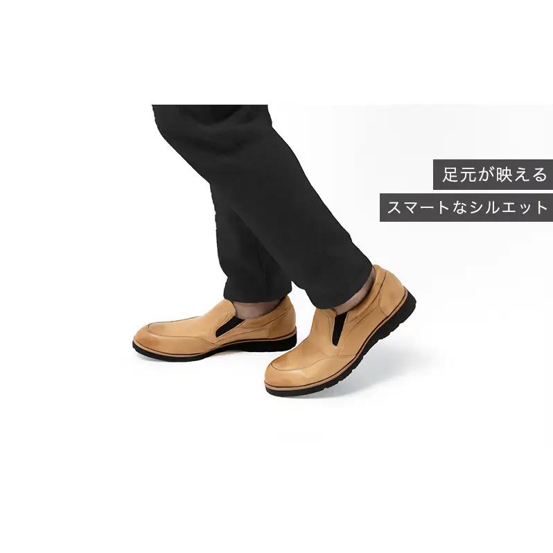 レザースニーカー 鹿革全面 ライトブラウン レザースニーカー 25.5cm