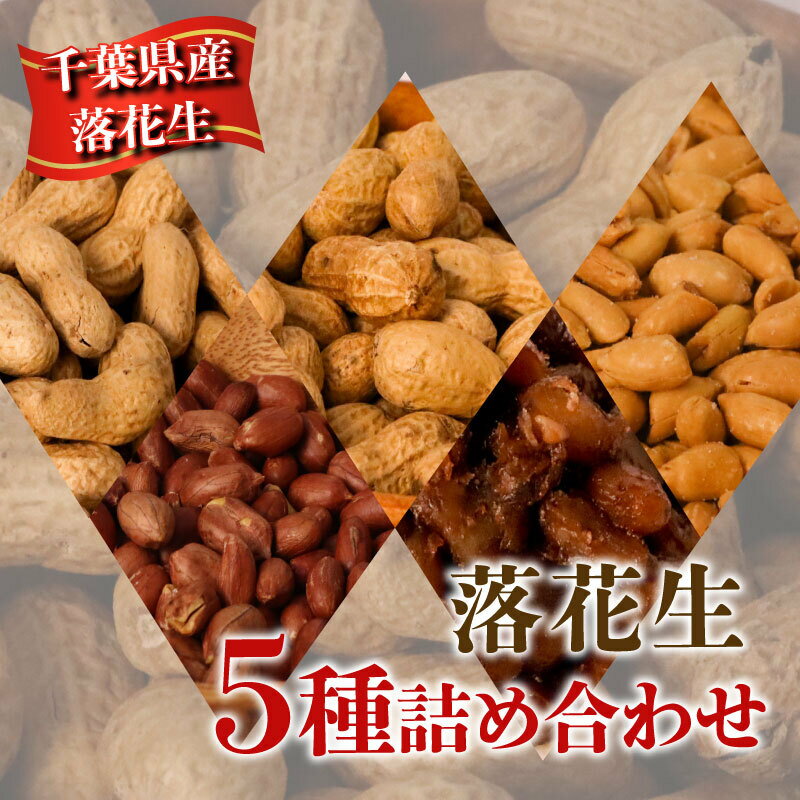 【ふるさと納税】 落花生 5種 詰め合わせ 計 650g ( 千葉半立 ナカテユタカ バタピー 素煎り 甘煮 ) 千葉 ピーナッツ 千葉県産 ナッツ おつまみ ビール に合う おやつ 送料無料 千葉県 旭市 株式会社ヤマハン