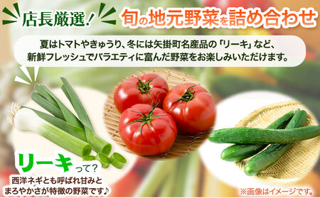 【6ヶ月定期便】旬の新鮮野菜詰め合わせセット 野菜5～10品目入 青空市きらり《お申込み月の翌月から出荷開始》岡山県 矢掛町 野菜 野菜詰め合わせ トマト きゅうり アスパラガス 玉ねぎ リーキ 送料