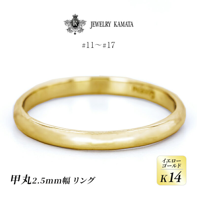 【ふるさと納税】リング K14 イエローゴールド 甲丸 2.5mm幅【 指輪 ゴールド アクセサリー フォーマル カジュアル 】　お届け：入金確認後60日前後で発送
