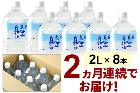 《定期便2ヶ月》鳥海山自然水(2L)8本×2か月連続 計16本