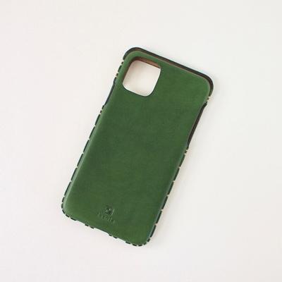ふるさと納税 七尾市 【iPhone11用】本革ケース/グリーン/ハンドメイド |  | 01