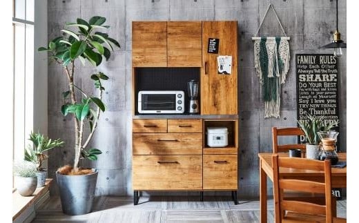 
            ブルックリンスタイルのステンレスカウンターキッチンボード105ｃｍ幅
          