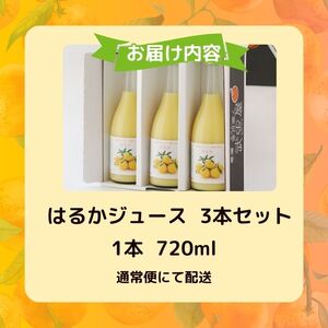 無添加 はるか ジュース 720ml 3本 ストレート 果汁 100% 柑橘 果物 国産 フルーツ 蜜柑 みかん ビタミン 美味しい みかん職人武田屋 愛媛県 愛南町