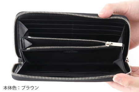 SOMES 財布 メンズ ディアマン DM-01 ラウンド束入れ ブラウン 長財布 本革