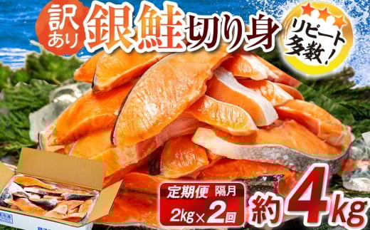 定期便 隔月 2回 訳あり 塩銀鮭 切り身 約2kg  (約2kg×2回) 大容量 人気 鮭 銀鮭 さけ しゃけ サーモン 魚 海鮮 魚介類 冷凍 小分け おかず 惣菜 弁当 おつまみ  弁当 不揃い 規格外 傷 食品 グルメ 贈答 贈物 ギフト 長期保存 お取り寄せ ふるさと納税 送料無料 千葉県 銚子市 銚子東洋