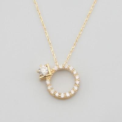 ふるさと納税 昭和町 K18 0.15ct ダイヤモンド ペンダントネックレス HH-019750
