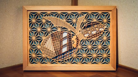 県展受賞大工がつくる、世界に一つだけの組子細工の額装アート（50cm×80cm） 工芸品 工芸品