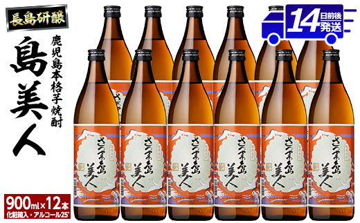 本格焼酎さつま島美人900ｍｌ×12本（化粧箱入）_nagashima-6065