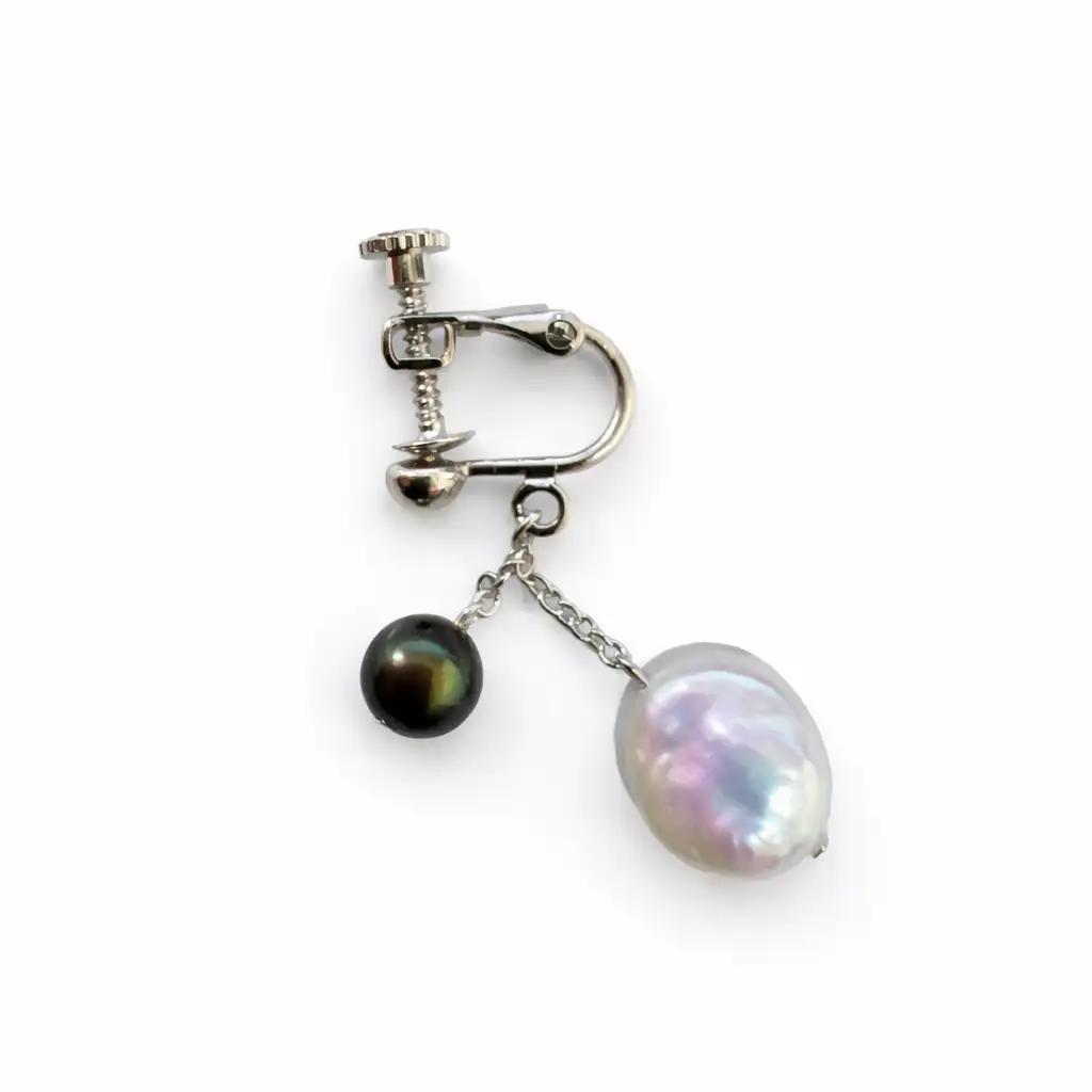 2105 バロック淡水真珠 真鍮イヤリング コイン型10mm、丸6ｍｍ パール 真珠アクセサリー レディースアクセサリー フォーマルイヤリング セレモニーアクセサリー 結婚式 入学式 卒業式 上品イ 