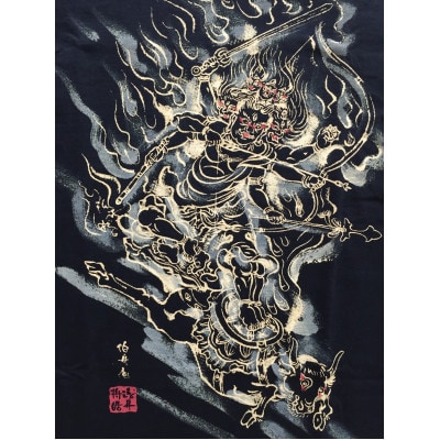 手描きTシャツ 仏画 大威徳明王 黒 (半袖 Sサイズ)【1615027】