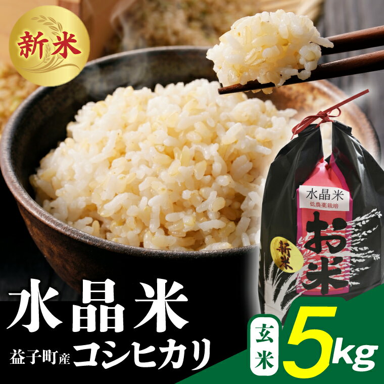 【ふるさと納税】＼新米 令和7年産／ 瀬尾麹店の水晶米 コシヒカリ (玄米) 5kg | 水晶米 コシヒカリ 玄米 ふっくら 益子町 ふるさと納税 (AK014)