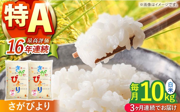 
            【全3回定期便】さがびより 白米 10kg ( 5kg×2袋 ) 【株式会社 JA食糧さが】 [HCM002] 佐賀 米 コメ お米 精米 5kg 2袋 定期便 30kg 特A評価 特A 特A米
          
