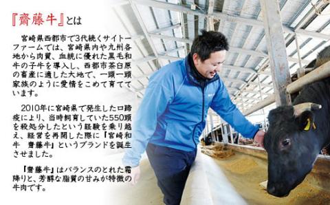 【ANA限定】宮崎和牛「齋藤牛」すき焼き用 ロース＆赤身スライス700g　黒毛和牛食べ比べセット＜3-49＞