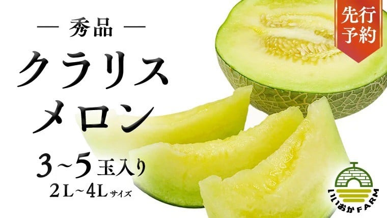 
            【 令和8年産 】【 先行予約 】クラリスメロン 秀品 1箱 3玉～5玉入り 飯岡 メロン クラリス 青肉 果物 フルーツ 甘い [CG003ya]
          