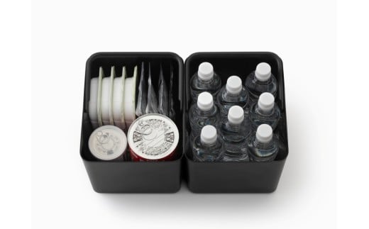 ハンドル付きストックケース ワイド 2個組　LBK-52 2P  ブラック (3色からお好きなカラーが選べる)  ／ ホワイト グレー ブラック キッチン用品 ストックケース 米びつ お米ストック ラ