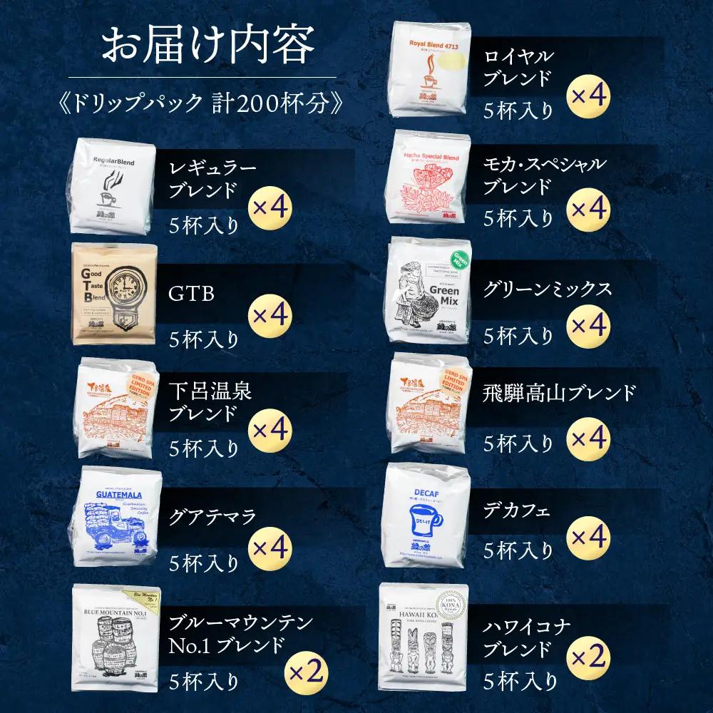「緑の館」 / ドリップアソート 11種 計 200杯分 珈琲【17-62】