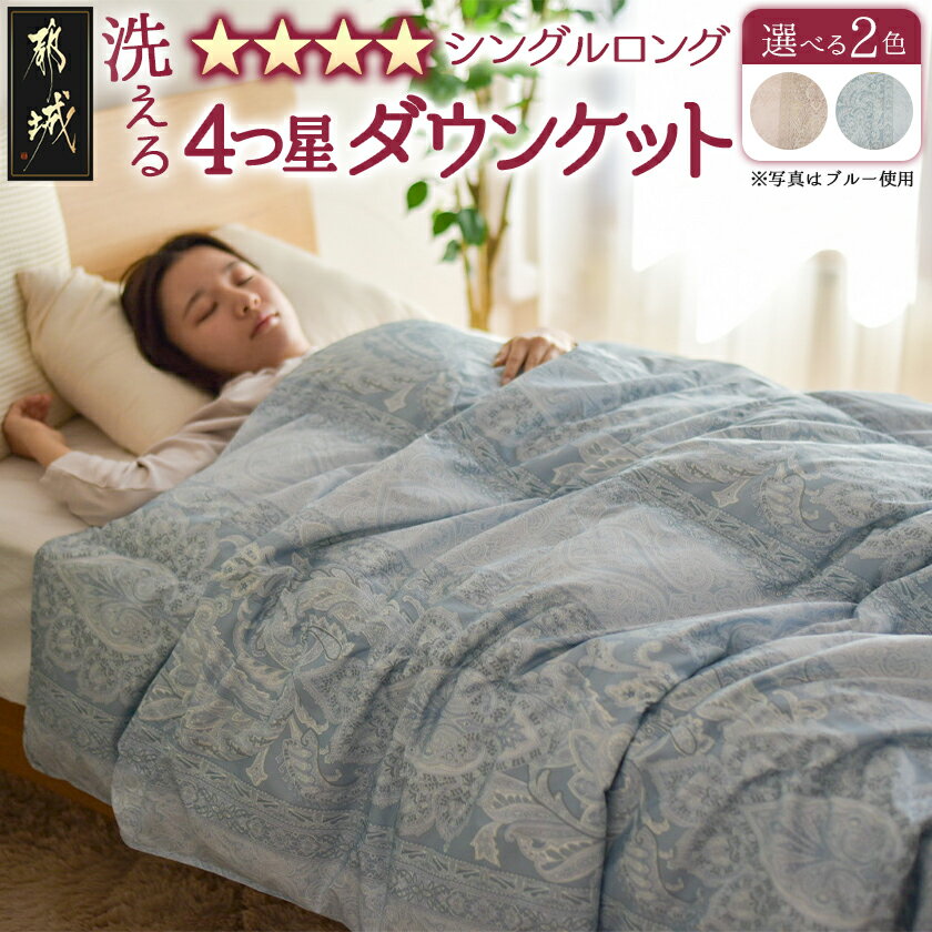 【ふるさと納税】【選べる2色！】洗える4つ星ダウンケットホワイトダウン90％エクセルゴールドラベル - 羽毛ふとん 掛ふとん シングルロング ホワイトダックダウン エクセルゴールドラベル 送料無料 23-J201 【宮崎県都城市は2年連続ふるさと納税日本一！】