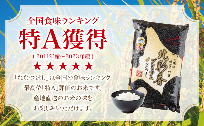 2026年1月発送 令和7年産 ななつぼし 白米 20kg (真空パック) 一括発送 【プレミアム北彩香】
