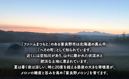 富良野メロン 赤肉 秋メロン 糖度15度以上 ファームまつもと【2玉 計4kg以上】
