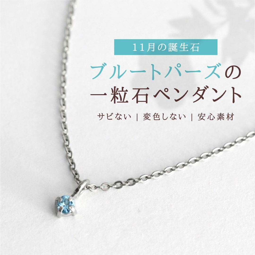 【ふるさと納税】純チタン ブルートパーズ 一粒石 ペンダント 誕生石 ネックレス 変色しにくい ギフト 新潟県 弥彦村