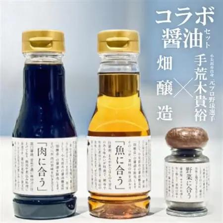 小矢部市出身元プロ野球選手荒木貴裕×畑醸造コラボ醤油セット 420ml+20g【1619188】